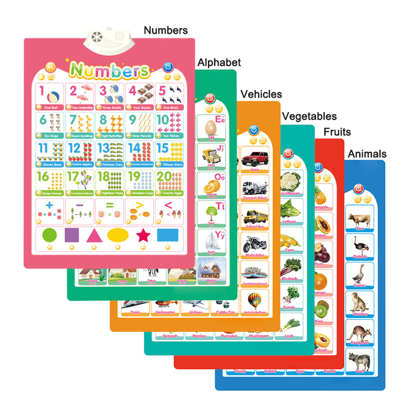 26 글자 알파벳 숫자 야채 과일 동물 차량 포스터 영어 단어 학습 학교 교실 포스터 장식